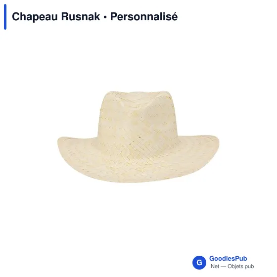 Chapeau en paille personnalisable avec logo - Chapeau Rusnak - Image 2