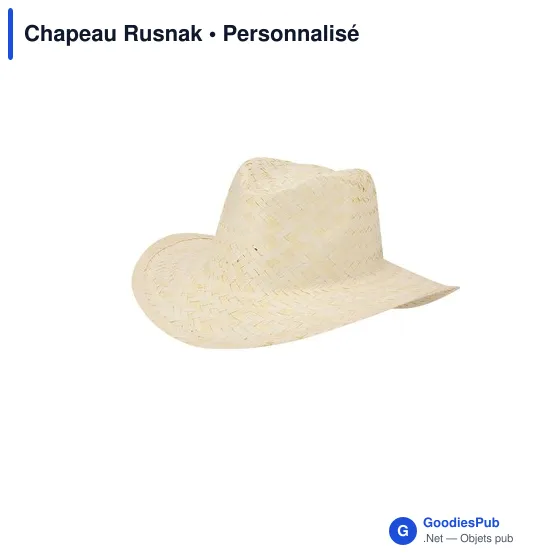 Chapeau en paille personnalisable avec logo - Chapeau Rusnak - Image 4