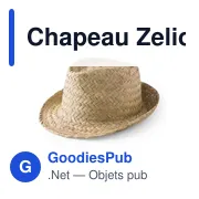 Chapeau de paille personnalisable avec logo - Chapeau Zelio - Miniature 1