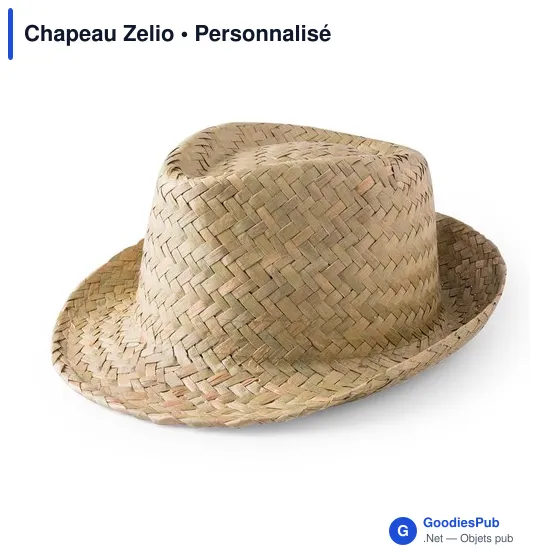 Chapeau de paille personnalisable avec logo - Chapeau Zelio - Image 1