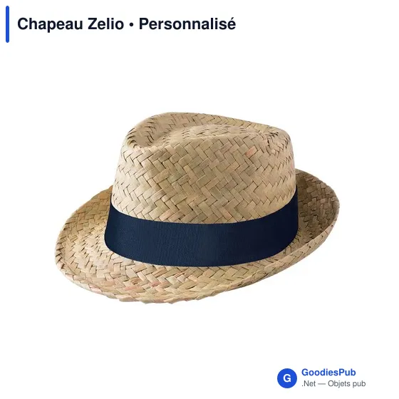 Chapeau de paille personnalisable avec logo - Chapeau Zelio - Image 3