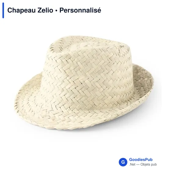 Chapeau de paille personnalisable avec logo - Chapeau Zelio - Image 5