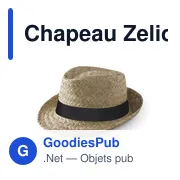 Chapeau de paille personnalisable avec logo - Chapeau Zelio - Miniature 6