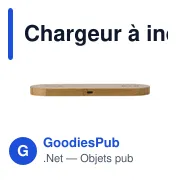 Chargeur à induction double personnalisable en bambou Tatum avec logo - Miniature 3