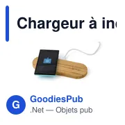 Chargeur à induction double personnalisable en bambou Tatum avec logo - Miniature 4