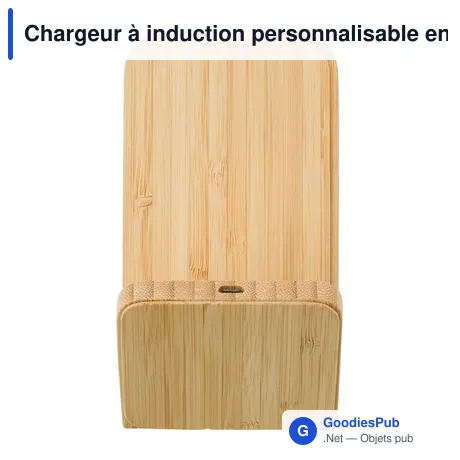 Chargeur à induction personnalisable en bambou avec logo - Claudie