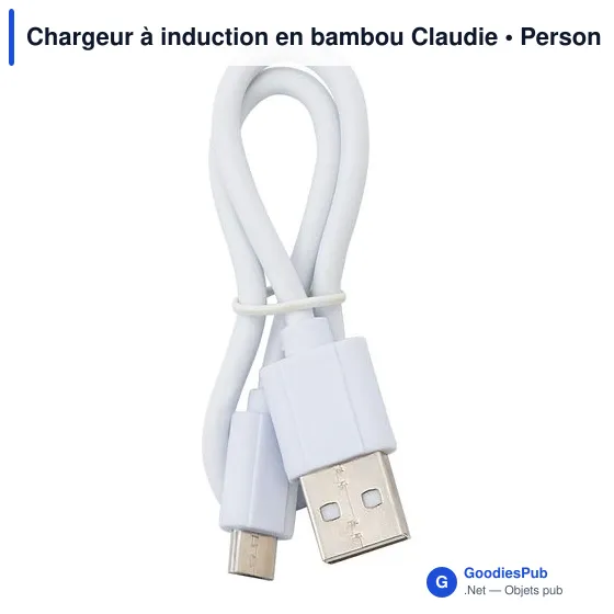 Chargeur à induction personnalisable en bambou avec logo - Claudie - Image 4