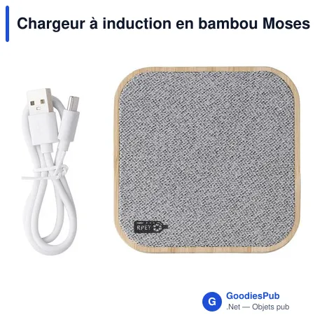 Chargeur à induction en bambou Moses