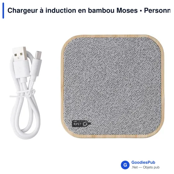 Chargeur à induction en bambou Moses - Image 1