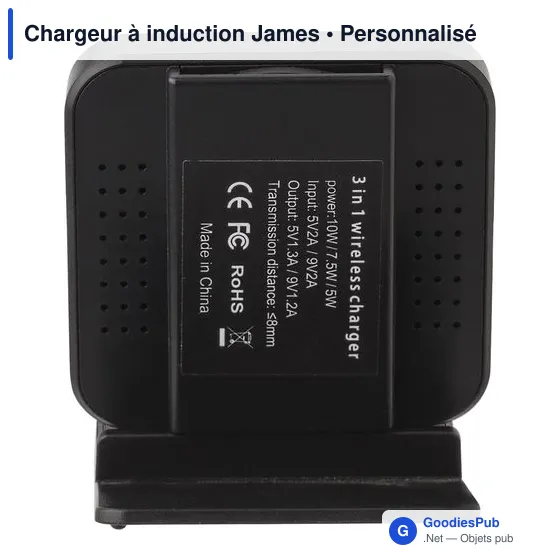 Chargeur à induction personnalisable James avec logo entreprise - Image 6