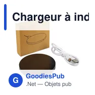 Chargeur à induction rapide personnalisable en bambou Fernando avec logo - Miniature 6