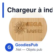 Chargeur à induction rapide personnalisable en bambou Fernando avec logo - Miniature 7