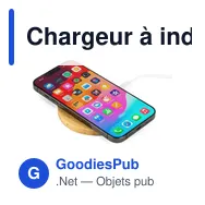 Chargeur à induction rapide personnalisable en bambou Fernando avec logo - Miniature 10