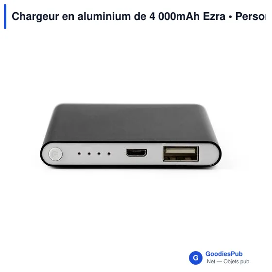 Chargeur en aluminium de 4 000mAh Ezra - Image 12
