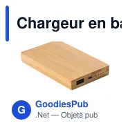 Chargeur en bambou personnalisable avec logo - 4 000mAh Ruby - Miniature 2
