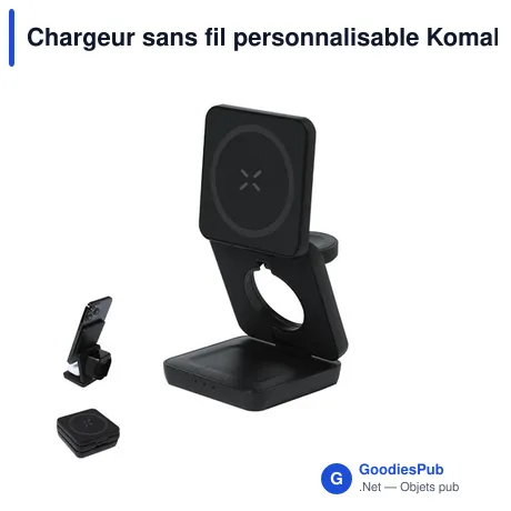 Chargeur sans fil personnalisable Komal avec logo - 15W