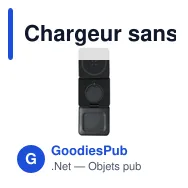 Chargeur sans fil personnalisable Komal avec logo - 15W - Miniature 2