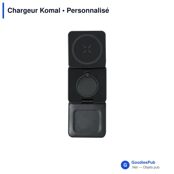 Chargeur sans fil personnalisable Komal avec logo - 15W - Image 2