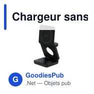 Chargeur sans fil personnalisable Komal avec logo - 15W - Miniature 3