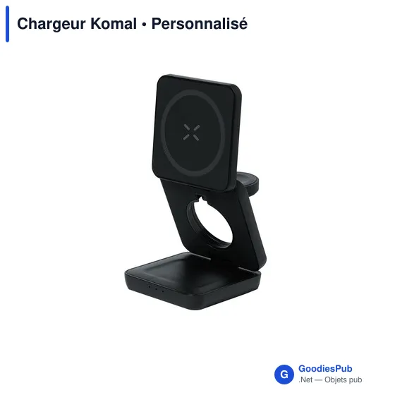 Chargeur sans fil personnalisable Komal avec logo - 15W - Image 3