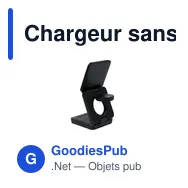 Chargeur sans fil personnalisable Komal avec logo - 15W - Miniature 4