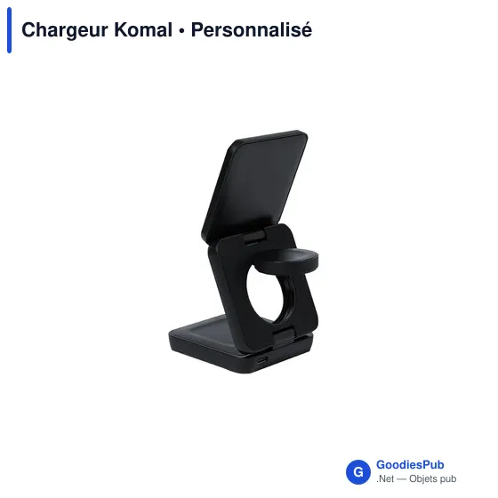 Chargeur sans fil personnalisable Komal avec logo - 15W - Image 4