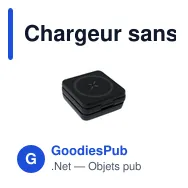 Chargeur sans fil personnalisable Komal avec logo - 15W - Miniature 5