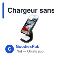 Chargeur sans fil personnalisable Komal avec logo - 15W - Miniature 6