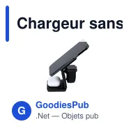 Chargeur sans fil personnalisable Komal avec logo - 15W - Miniature 7
