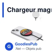Chargeur magnétique sans fil personnalisable 15 W avec logo - R-ABS - Miniature 1