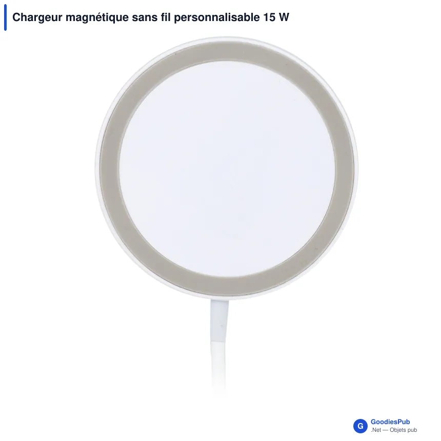 Chargeur magnétique sans fil personnalisable 15 W avec logo - R-ABS - Image 2