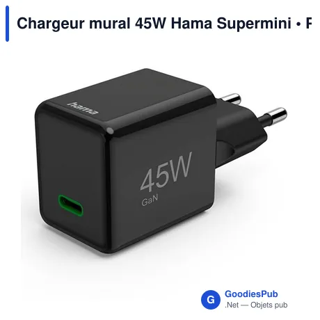 Chargeur mural personnalisable 45W avec logo - Hama Supermini