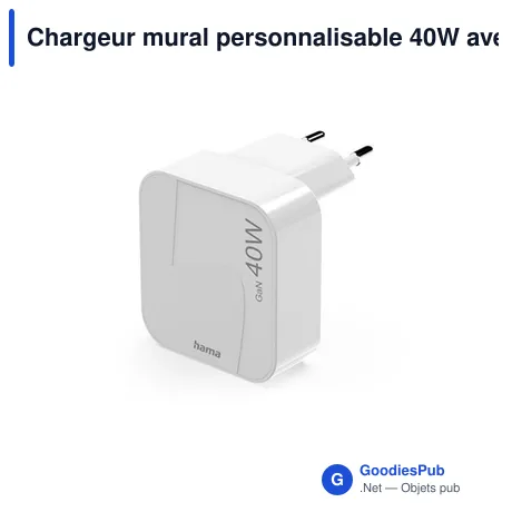 Chargeur mural personnalisable 40W avec logo - Hama