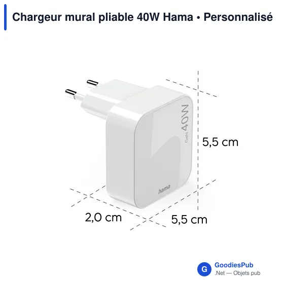 Chargeur mural pliable 40W Hama - Image 7