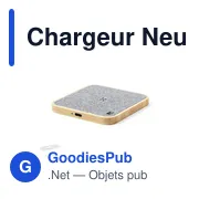 Chargeur sans fil Neubak personnalisable avec logo entreprise en polyester recyclé - Miniature 1