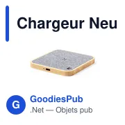 Chargeur sans fil Neubak personnalisable avec logo entreprise en polyester recyclé - Miniature 2