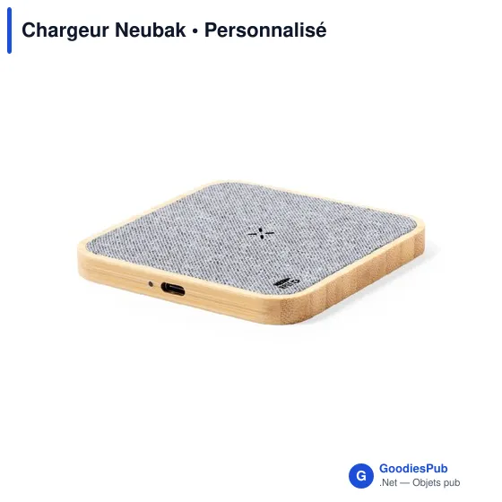 Chargeur sans fil Neubak personnalisable avec logo entreprise en polyester recyclé - Image 2