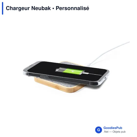 Chargeur sans fil Neubak personnalisable avec logo entreprise en polyester recyclé - Image 3