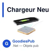Chargeur sans fil Neubak personnalisable avec logo entreprise en polyester recyclé - Miniature 4