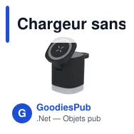 Chargeur sans fil personnalisable Ruclox avec logo - 3 en 1 - Miniature 1