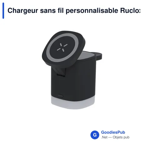 Chargeur sans fil personnalisable Ruclox avec logo - 3 en 1