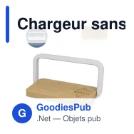 Chargeur sans fil personnalisable 15 W à lampe LED variable avec logo - Bambou - Miniature 1
