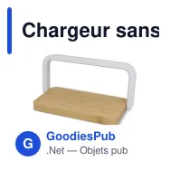 Chargeur sans fil personnalisable 15 W à lampe LED variable avec logo - Bambou - Miniature 2