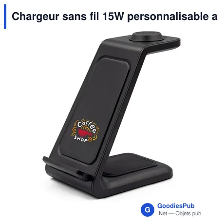 Chargeur sans fil 15W personnalisable avec logo | Todd