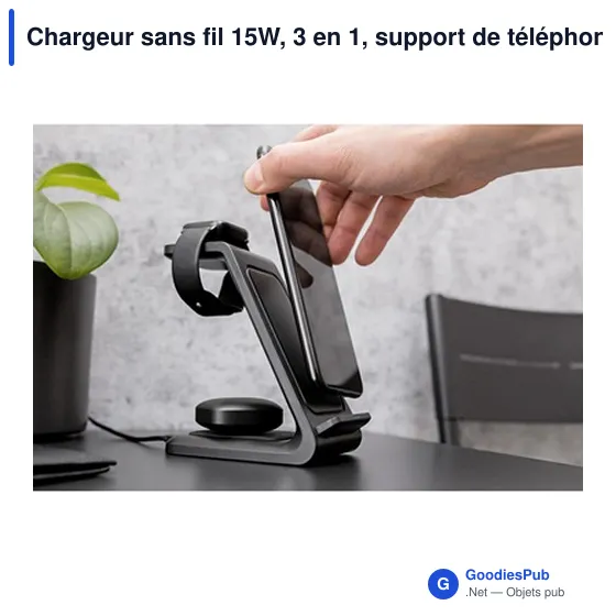 Chargeur sans fil 15W personnalisable avec logo | Todd - Image 2