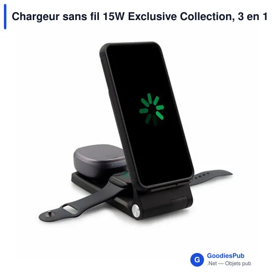 Chargeur sans fil personnalisable 15W avec support pour téléphone | Zitaavec logo - Image 3