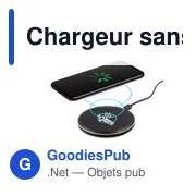 Chargeur sans fil personnalisable 15W avec logo | Danre - Miniature 1