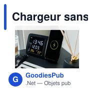 Chargeur sans fil personnalisable avec horloge numérique | Ishaavec logo - Miniature 11