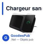 Chargeur sans fil personnalisable avec horloge numérique | Ishaavec logo - Miniature 5