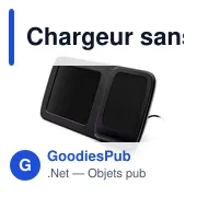 Chargeur sans fil personnalisable avec horloge numérique | Ishaavec logo - Miniature 6